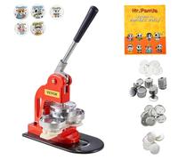 VEVOR Máquina para Fabricar Botones 75 mm Cortador de Círculo de Insignia 29x15,5x48,5 cm Hierro y ABS Máquina para Hacer Pines Chapas Lazos Llaveros Abrebotellas Personalizadas 500 Piezas