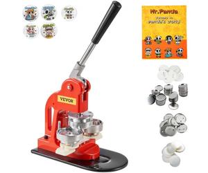 VEVOR Máquina para Fabricar Botones Diámetro de 58 mm Cortador de Círculo de Insignia 29x15,5x48,5 cm Hierro y ABS Máquina para Hacer Pines Chapas Lazos Llaveros Abrebotellas Personalizadas 500 Piezas