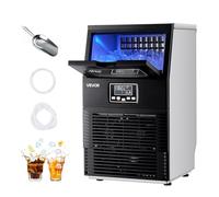 VEVOR Máquina para Fabricar Hielo 36 kg/24 h Almacenamiento de 5 kg, 32 Cubitos por Ciclo, de Acero Inoxidable, Independiente y de Encimera, con Pantalla LED y Autolimpieza, para Bar, Restaurante