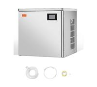 VEVOR Máquina para Fabricar Hielo 360 libras/día Máquina de Hielo de Acero Inoxidable 560 mm Autolimpiante Programada Máquina de Cubitos de Hielo Modular para Restaurantes Hoteles (Solo Cabezal)