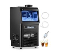 VEVOR Máquina para Fabricar Hielo 40,82 kg/24 h con Capacidad de Almacenamiento de 5,44 kg 36 Cubitos de Hielo en 15 Minutos Pantalla Digital LED Autolimpiante Independiente para Bar, Restaurante