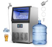 VEVOR Máquina para Fabricar Hielo 41 kg/24 h Almacenamiento de 6 kg, 32 Cubitos por Ciclo, De Acero Inoxidable, Independiente y Bajo Encimera, Con Pantalla LED y Autolimpieza, Para Restaurante