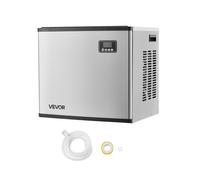 VEVOR Máquina para Fabricar Hielo Cabezal 181 kg/día, Acero Inoxidable, con Autolimpieza, Producción Programada de Hielo y Grosor Ajustable, a Restaurantes, Bares, Cafeterías, 566 x 448 x 508 mm