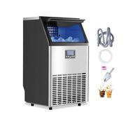VEVOR Máquina para Fabricar Hielo Independiente 45 kg/24 h con Capacidad de Almacenamiento de 15 kg Pantalla Digital LED 45 Cubitos de Hielo en 15 Minutos Autolimpiante para Bar, Restaurante