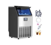 VEVOR Máquina para Fabricar Hielo Independiente 45 kg/24 h con Capacidad de Almacenamiento de 15 kg Pantalla Digital LED 45 Cubitos de Hielo en 15 Minutos Autolimpiante para Bar, Restaurante