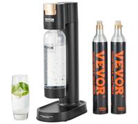 VEVOR Máquina para Hacer Agua con Gas, Máquina para Hacer Refrescos para Carbonatar en el Hogar, Kit de Inicio de Agua con Gas, 2 Cilindros de CO₂, Compatible con el Cilindro de CO₂ de 60 L, Negro