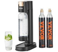 VEVOR Máquina para Hacer Agua con Gas y Refrescos, 2 Cilindros de CO₂, Negro