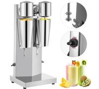VEVOR Máquina para Hacer Batidos de Dos Vasos 800 mL, Batidora Eléctrica Mezclador Bebidas Dos Velocidades, Batidora Helados y Batidos de Acero inoxidable, Batidora con Velocidad del Motor 18000 r/min
