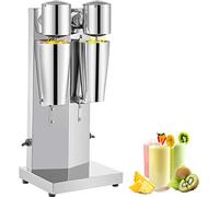 VEVOR Máquina para Hacer Batidos de Dos Vasos 800 mL, Batidora Eléctrica Mezclador Bebidas Dos Velocidades, Batidora Helados y Batidos de Acero inoxidable, Batidora con Velocidad del Motor 18000 r/min