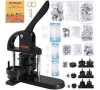 VEVOR Máquina para Hacer Botones de 25/32/58 mm Prensa para Insignias con 300 Kits de Consumibles Libro Mágico y Cortador de Círculos Fabricante de Insignias de Plástico Resistente para Hacer Botones
