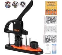 VEVOR Máquina para Hacer Botones de 32 mm Prensa para Insignias con 500 kits de Consumibles Libro Mágico y Cortador de Círculos Fabricante de Insignias de Plástico Resistente para Hacer Insignias
