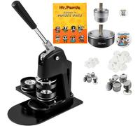 VEVOR Máquina para Hacer Botones Máquina Insignias de 25 mm y 58 mm Prensa para Chapas con 500 Kits de Botones con Libro Mágico y Cortador de Círculos