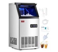 VEVOR Máquina para Hacer Cubitos de Hielo Comercial 38kg/24h, 40 Bandejas para Cubitos de Hielo Capacidad de Almacenamiento de 12,5kg Autolimpieza Sin Instalación Independiente para Hogar, Restaurante