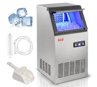 VEVOR Máquina para Hacer Cubitos de Hielo Comercial 38kg/24h, 40 Bandejas para Cubitos de Hielo Capacidad de Almacenamiento de 12,5kg Autolimpieza Sin Instalación Independiente para Hogar, Restaurante