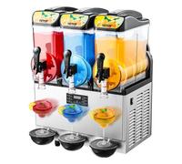 VEVOR Máquina para Hacer Granizados con 3 Tanques de 15 L de Acero Inoxidable para 180 Tazas de Margaritas, Batidos y Granizados, Ideal para Fiestas en Casa, Restaurantes, Cafeterías, Bares