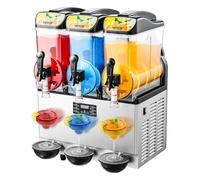 VEVOR Máquina para Hacer Granizados con 3 Tanques de 15 L de Acero Inoxidable para 180 Tazas de Margaritas, Batidos y Granizados, Ideal para Fiestas en Casa, Restaurantes, Cafeterías, Bares