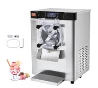 VEVOR Máquina para Hacer Helados Comercial 12 L/h 1295 W Sabor Único Máquina para Hacer Helados Eléctrica con Cilindro de Acero Inoxidable 4,5 L Preenfriamiento Automático Panel LED para Restaurante