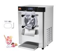 VEVOR Máquina para Hacer Helados Comercial 12 L/h 1295 W Sabor Único Máquina para Hacer Helados Eléctrica con Cilindro de Acero Inoxidable 4,5 L Preenfriamiento Automático Panel LED para Restaurante