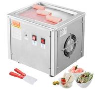 VEVOR Máquina para Hacer Helados Fritos Bandeja para Helados Fritos de 28 x 24 cm Plancha para Helados Enrollados de Acero Inoxidable con Compresor y 2 Raspadores para Hacer Helados, Yogur Helado
