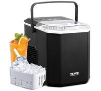 VEVOR Máquina para Hacer Hielo de Encimera, 9 Cubitos Listos en 6 Minutos, con Pala y Canasta para Hielo, con 2 Tamaños de Balas de Hielo para el Hogar, la Cocina, la Oficina, 222 x 294 x 290 mm
