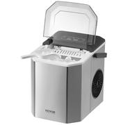 VEVOR Máquina para Hacer Hielo de Encimera Autolimpiante, 9 Cubitos Listos en 6 Minutos, 11,7 kg/24 h, con Pala y Canasta, 2 Tamaños de Balas de Hielo para el Hogar, la Cocina, 222 x 294 x 290 mm