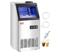 VEVOR Máquina para Fabricar Hielo 49,9 kg/24 h con Capacidad de Almacenamiento de 12,7 kg 36 Cubitos de Hielo en 15 Minutos Pantalla Digital LED Autolimpiante Independiente para Bar, Restaurante