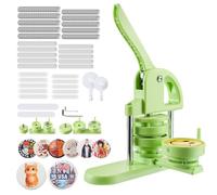 VEVOR Máquina para Hacer Insignias 32 mm y 58 mm, Máquina para Fabricar Chapas 200 Juegos de Botones, Mango Ergonómico Reforzado, para Crear Insignias, Pines Personalizados, Llaveros, Chapas, Verde