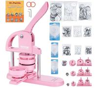 VEVOR Máquina para Hacer Insignias de 25/32/58 mm Prensa para Insignias con 300 Kits de Consumibles y Libro Magic Panda Máquina para Hacer Insignias de Alta Resistencia para Hacer Insignias, Rosa