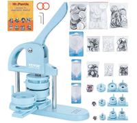 VEVOR Máquina para Hacer Insignias de 25/32/58 mm Prensa para Insignias con 300 Kits de Consumibles y Libro Magic Panda Máquina para Hacer Insignias de Alta Resistencia para Hacer Insignias, Azul