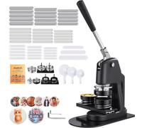 VEVOR Máquina para Hacer Insignias de 32/58/75 mm, Máquina para Fabricar Chapas 300 Juegos de Botones, Mango Ergonómico Reforzado, para Crear Insignias, Pines Personalizados, Llaveros, Chapas, Negro
