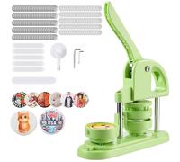 VEVOR Máquina para Hacer Insignias de 58 mm, Máquina para Fabricar Chapas 100 Juegos de Botones, Mango Ergonómico Reforzado, para Crear Insignias, Pines Personalizados, Llaveros, Chapas, Verde