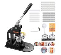 VEVOR Máquina para Hacer Insignias de 58 mm, Máquina para Fabricar Chapas 500 Juegos de Botones, Mango Ergonómico Reforzado, para Crear Insignias, Pines Personalizados, Llaveros, Chapas, Negro