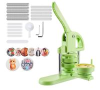 VEVOR Máquina para Hacer Insignias de 75 mm, Máquina para Fabricar Chapas 100 Juegos de Botones, Mango Ergonómico Reforzado, para Crear Insignias, Pines Personalizados, Llaveros, Chapas, Verde
