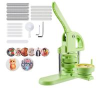 VEVOR Máquina para Hacer Insignias de 75 mm, Máquina para Fabricar Chapas 100 Juegos de Botones, Mango Ergonómico Reforzado, para Crear Insignias, Pines Personalizados, Llaveros, Chapas, Verde