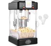 VEVOR Máquina para Hacer Palomitas de Maíz, 300 W, Máquina para Hacer Palomitas de Maíz de Sobremesa con Puerta de Polipropileno, Incluye 2 Palas y Bandeja, Estilo Cine, Negro, 240 x 275 x 475 mm