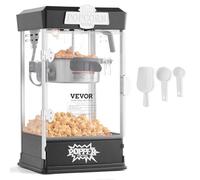 VEVOR Máquina para Hacer Palomitas de Maíz, 480 W, 4 oz, Produce 1,5 Galones por Tanda, Máquina para Hacer Palomitas de Maíz de Sobremesa, Incluye 3 Palas, Estilo Cine, Negro, 275 x 240 x 485 mm
