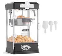 VEVOR Máquina para Hacer Palomitas de Maíz, 480 W, 4 oz, Produce 1,5 Galones por Tanda, Máquina para Hacer Palomitas de Maíz de Sobremesa, Incluye 3 Palas, Estilo Cine, Negro, 275 x 240 x 485 mm