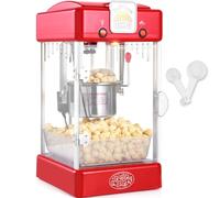 VEVOR Máquina para Hacer Palomitas de Maíz de Sobremesa, 300 W, 2,5 oz, 4 Cuartos de Galón por Lote, con Puerta de Polipropileno, Incluye 2 Palas y Bandeja, Estilo Cine, Color Rojo, 240 x 275 x 475 mm