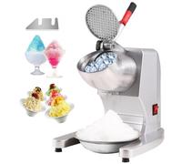 VEVOR Máquina para Picar Hielo Eléctrica 100 kg/h Picadora de Hielo Comercial 300 W Cabezal de Acero Inoxidable de 4 Cuchillas Trituradora de Hielo Eléctrica para Bebidas Frías Bar Restaurante, Plata