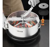 VEVOR Máquina Recortadora de Cuenco de Hojas Manual 305 mm Recortadora de Cuenco de Hoja de Brote con Tapa Transparente y 2 Rejillas de Acero Inoxidable para Recorte en Seco y Húmedo para Cogollos