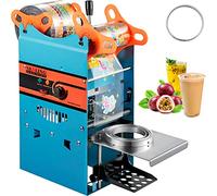 VEVOR Máquina Selladora de Vasos Manual 90/95 mm 300-500 tazas/h Máquina Selladora de Tazas de Té 27x27x65 cm Azul Máquina de Sellado de Tazas de PP, PE y PET para Café, Té con Leche, Leche de Soja
