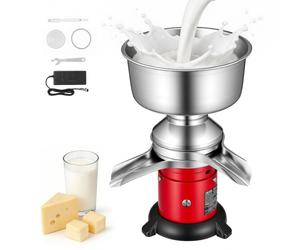 VEVOR Máquina Separadora de Leche Eléctrica Salida de 60 L/h, Separador Centrífugo de Crema de Leche de Acero Inoxidable 304, Recipiente de 4,5 L para Leche de Cabra, Vaca, 40 W 100-240 V, 10500 RPM