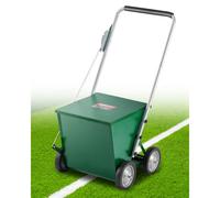 VEVOR Marcador de Línea Seca con 4 Ruedas, Ancho de Raya 50/100 mm, Marcador de Línea Ajustable con Mango de Ajuste de Goma, Capacidad de Polvo Seco de 29,5 kg para Campo de Béisbol y Sóftbol, Verde