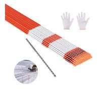 VEVOR Marcadores de Entrada, 100 PCS de Φ 10 x 1829 mm Reflectores de Alta Visibilidad con Brocas de Acero de 30 cm Bastones Reflectantes de Fibra de Vidrio para Nieve, Estacionamientos, Pasarelas