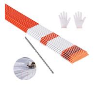 VEVOR Marcadores de Entrada, 100 PCS de Φ 10 x 1829 mm Reflectores de Alta Visibilidad con Brocas de Acero de 30 cm Bastones Reflectantes de Fibra de Vidrio para Nieve, Estacionamientos, Pasarelas