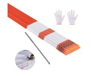 VEVOR Marcadores de Entrada, 100 PCS de Φ 10 x 1829 mm Reflectores de Alta Visibilidad con Brocas de Acero de 30 cm Bastones Reflectantes de Fibra de Vidrio para Nieve, Estacionamientos, Pasarelas