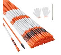 VEVOR Marcadores de Entrada 100 PCS Estacas de Nieve Naranja Fibra de Vidrio 0,78x121,5 cm Instalación de Tira Reflectante de Alta Visibilidad Broca de Acero 30 cm Protectores para Estacionamientos