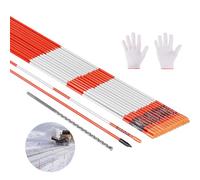 VEVOR Marcadores de Entrada, 200 PCS de Φ 8 x 1220 mm Reflectores de Alta Visibilidad con Brocas de Acero de 30 cm Bastones Reflectantes de Fibra de Vidrio para Nieve, Estacionamientos, Pasarelas