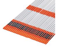 VEVOR Marcadores de Entrada 30 PCS Estacas de Nieve Naranja Fibra de Vidrio 0,78x121,5 cm Instalación de Tira Reflectante de Alta Visibilidad Broca de Acero 30 cm Protectores para Estacionamientos