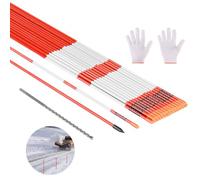 VEVOR Marcadores de Entrada, 50 PCS de Φ 10 x 1524 mm Reflectores de Alta Visibilidad con Brocas de Acero de 30 cm Bastones Reflectantes de Fibra de Vidrio para Nieve, Estacionamientos, Pasarelas